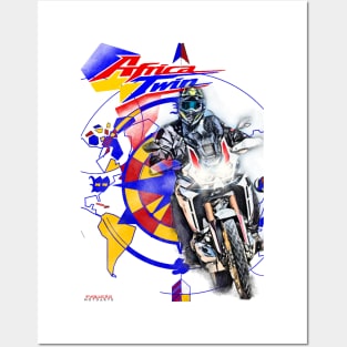 Africa Twin rider Posters and Art